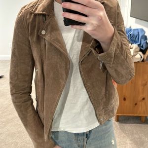 Tan suede moto jacket